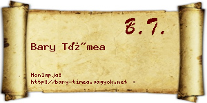 Bary Tímea névjegykártya