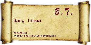 Bary Tímea névjegykártya